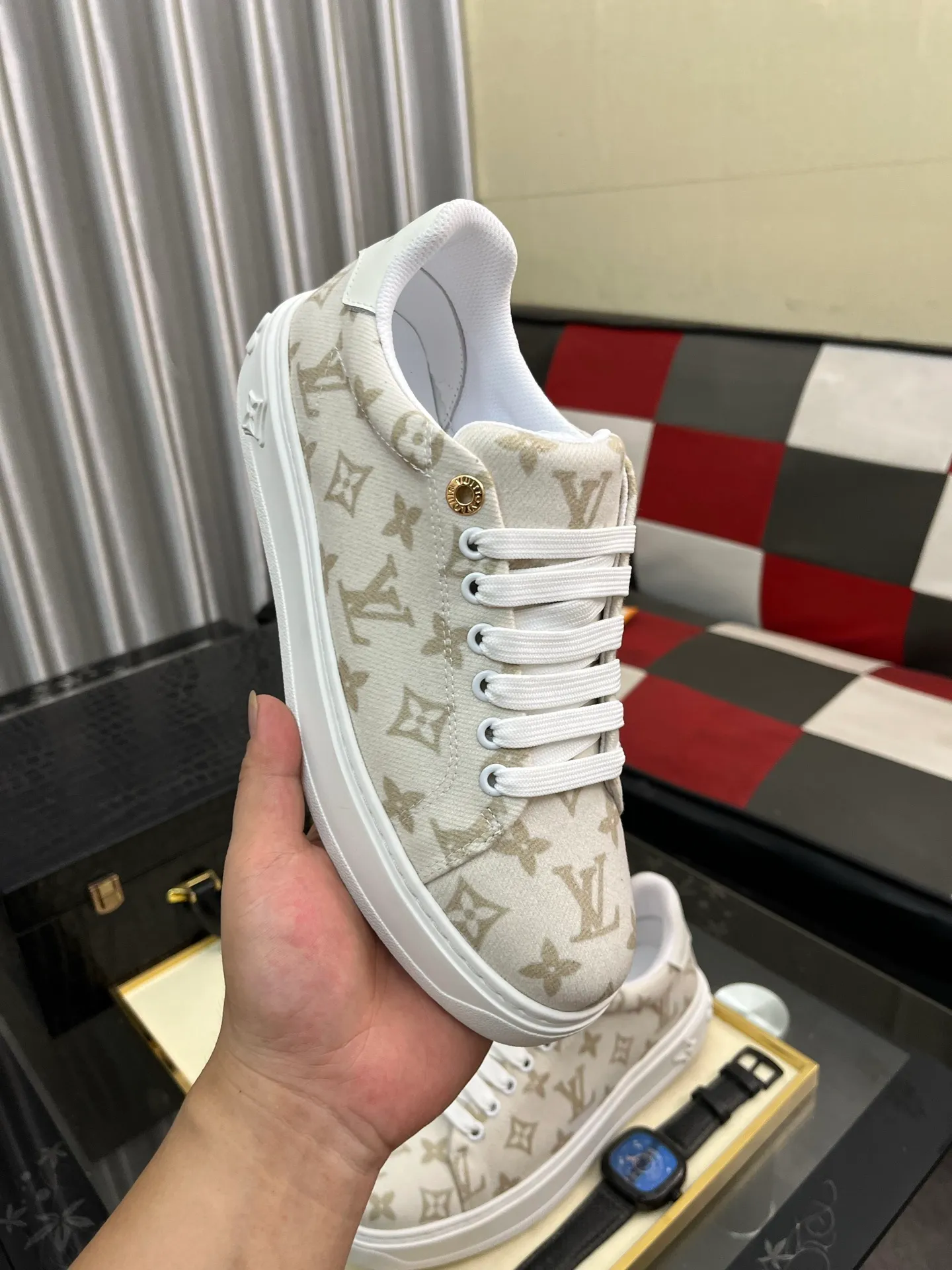 Men's shoes 💰540⌚️⌚️[Louis Vuitton LV] Dad shoes are popular casual sports shoes with outsole, breathable and comfortable, easy to walk, trendy men's versatile fly woven epoxy matching ➕leather lining➕Gucci's popular original outsole, sports and running style, super comfortable. Size 38-445️⃣Colors available
